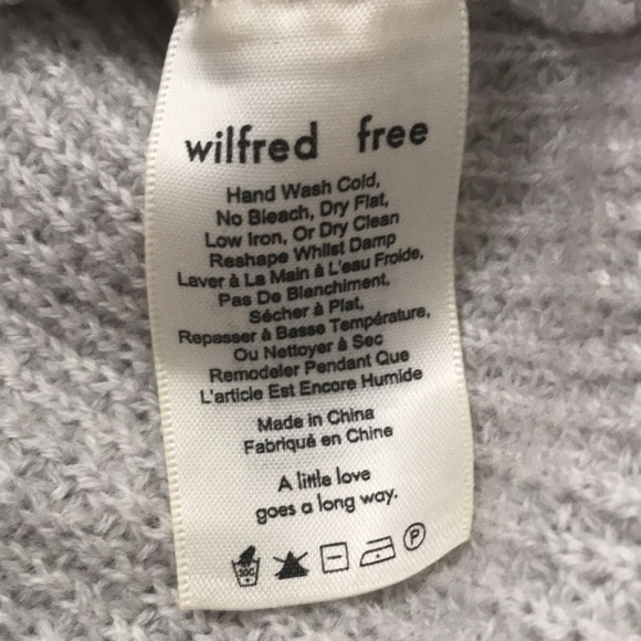 ARITZIA Wilfred Free WOLTER SWEATER merino wool gray size XXS oversized - Picture 10 of 14